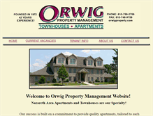 Tablet Screenshot of orwigproperty.com